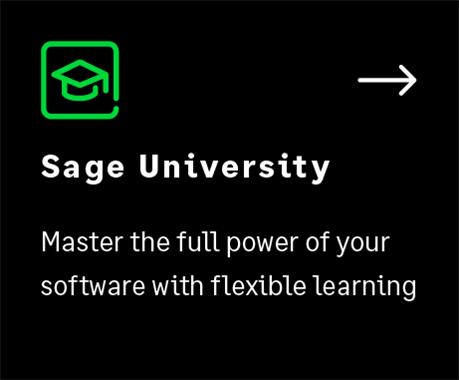 Sage University link - training